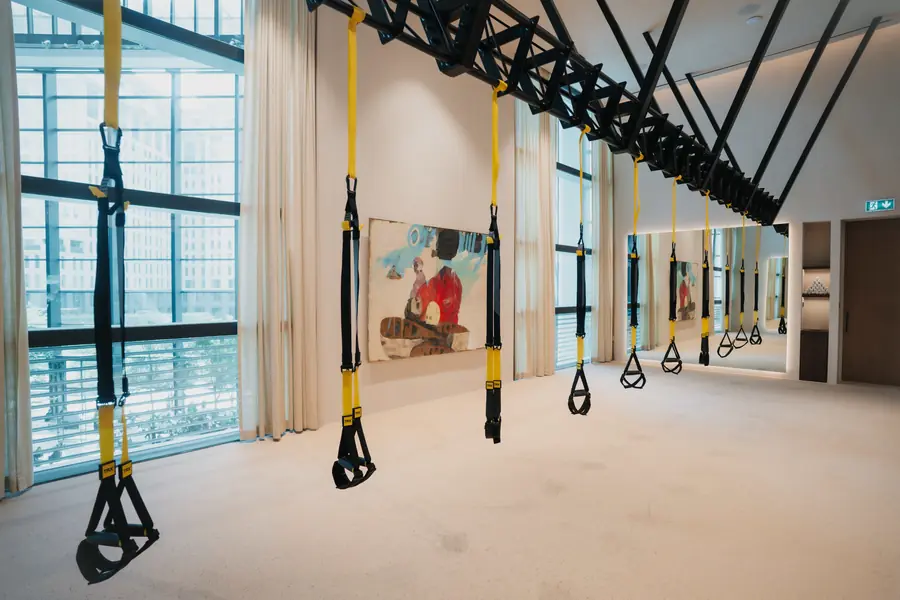 Strength studio with TRX straps